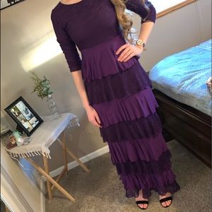 Dainty Jewels Purple Ruffle Dress